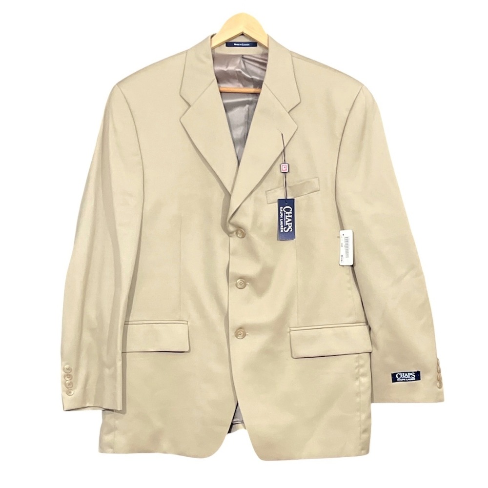 Chaps Ralph Lauren Blazer Mens 42R Tan New Sport Coat 3-Button